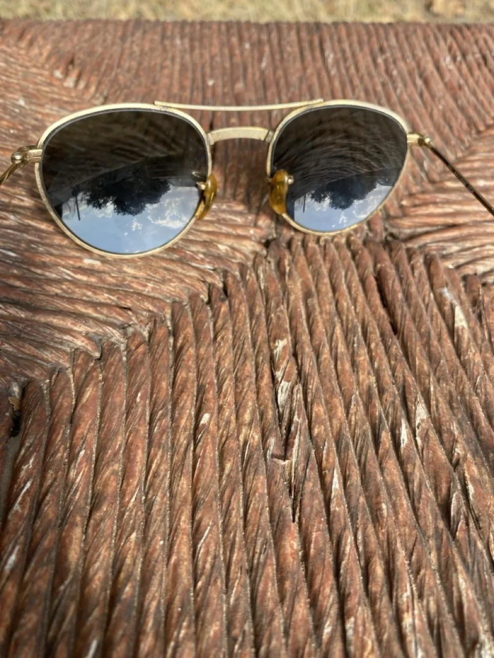 Vintage Ray-Ban Bausch & Lomb Aviator Sunglasses Gold Arista Made in USA BL